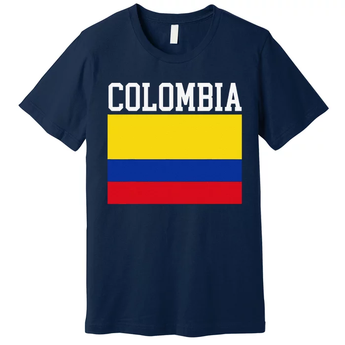 Flag Of Colombia Sports Athletics Left Side Premium T-Shirt