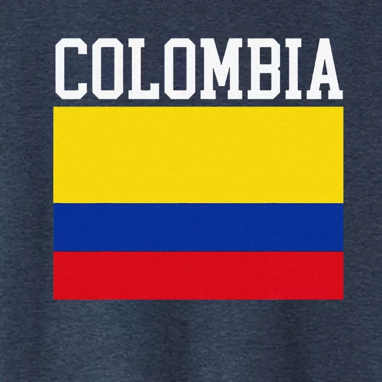 Flag Of Colombia Sports Athletics Left Side Women's Crop Top Tee