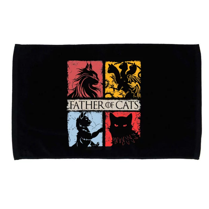 Father Of Cats Cat Lovers Cat Dad Fabulous Microfiber Hand Towel