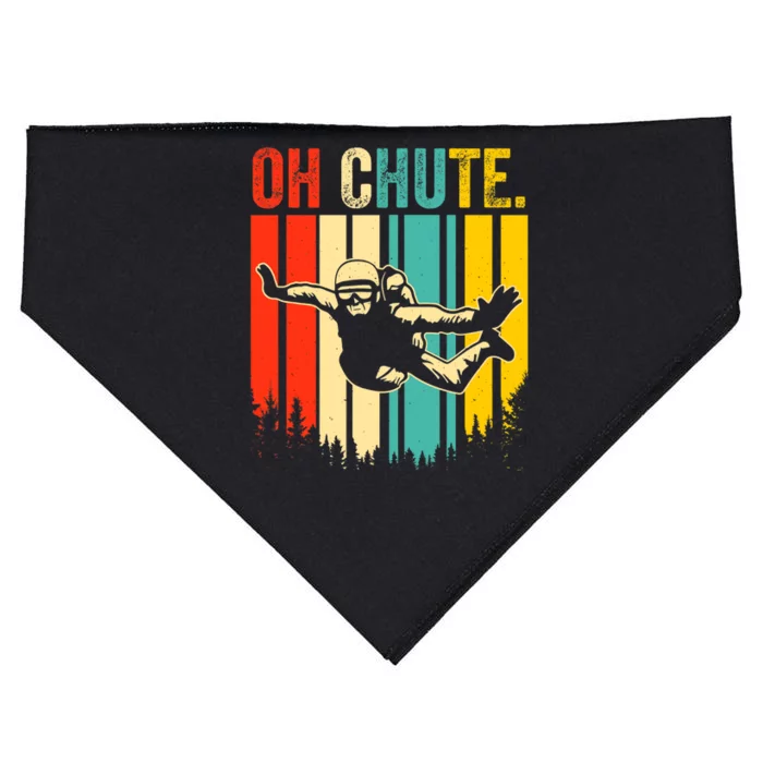 Funny Oh Chute Skydiving Skydive Sky Diving Skydiver USA-Made Doggie Bandana