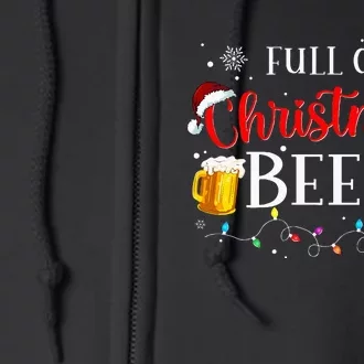 Full Of Christmas Beer And Christmas Cheer Couple Matching Full Zip Hoodie