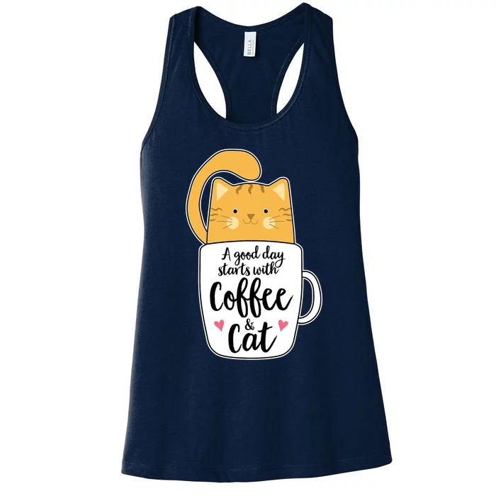 Funny Orange Cat Coffee Mug Cat Lover Women's Racerback Tank