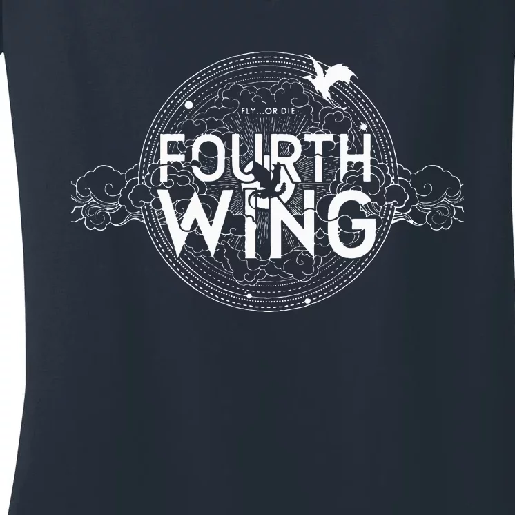 Fly Or Die Fourth Wing Funny Dragon Women's V-Neck T-Shirt