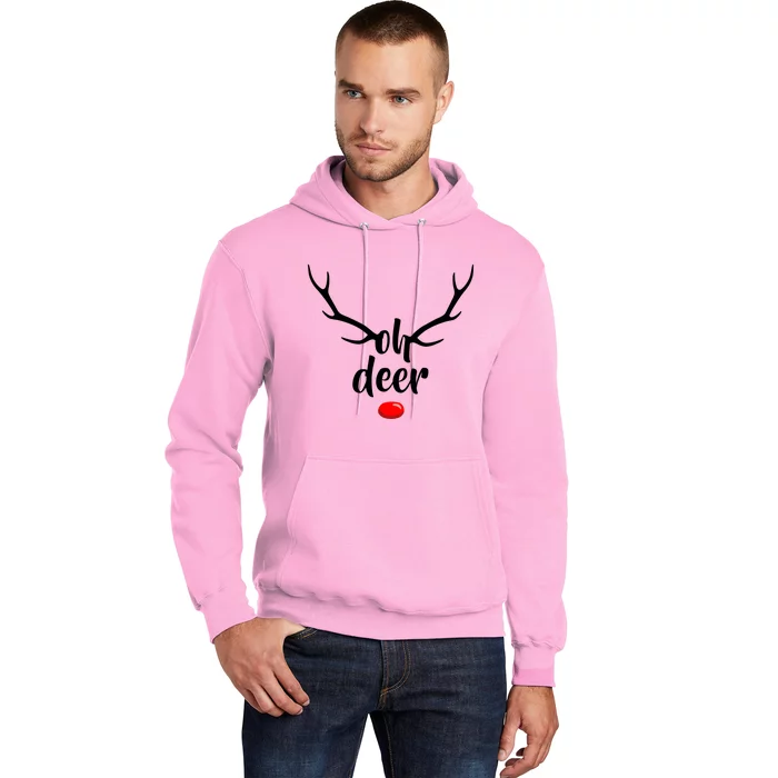 Funny Oh Deer Rudolph Reindeer Christmas Antlers Cool Gift Hoodie