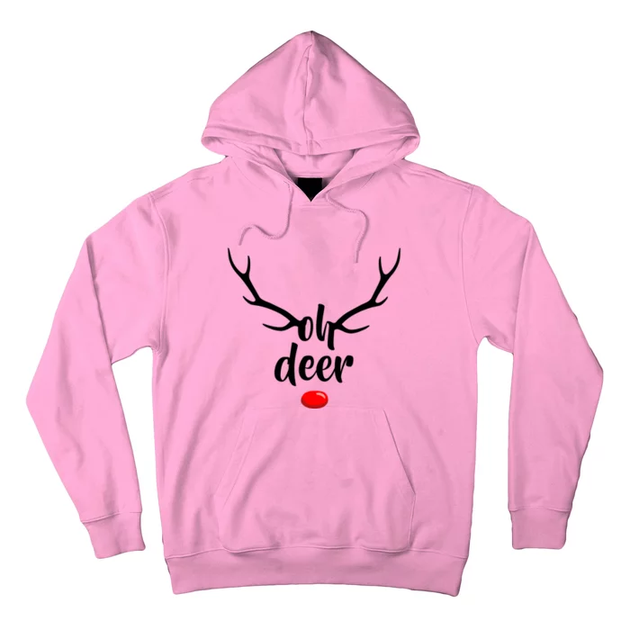 Funny Oh Deer Rudolph Reindeer Christmas Antlers Cool Gift Hoodie