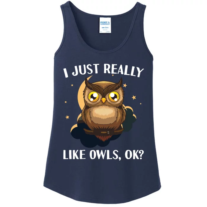 Funny Owl Design For Men Women Cute Owl Nocturnal Bird Lover Ladies Essential Tank