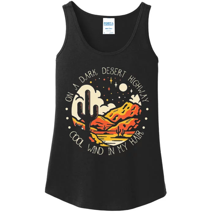 Funny On Dark Deserts Highway Classic Cool Wind In My Hair Ladies Essential Tank