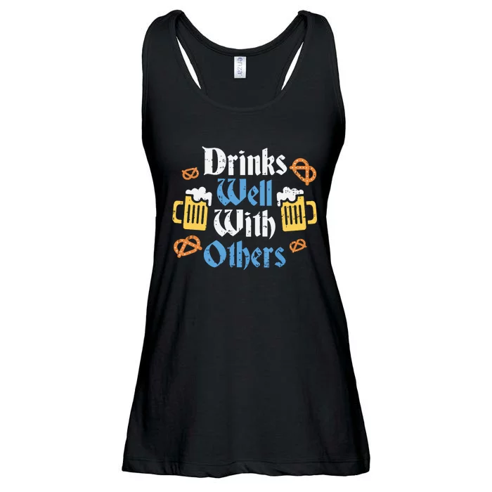 Funny Oktoberfest Drinks Well With Others Gift Ladies Essential Flowy Tank