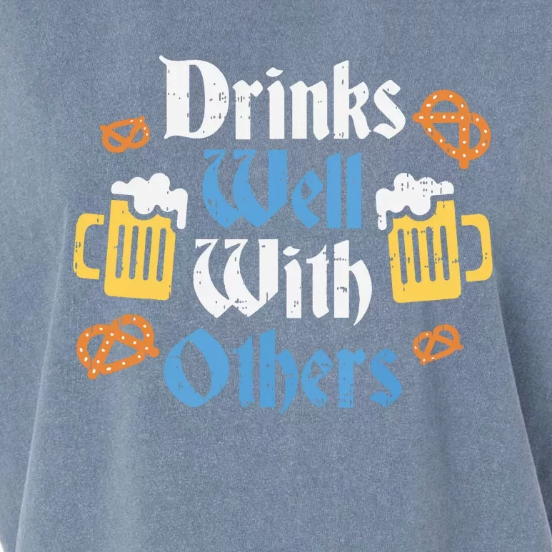 Funny Oktoberfest Drinks Well With Others Gift Garment-Dyed Women's Muscle Tee