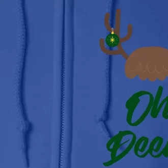 Funny Oh Deer Christmas Reindeer Antler Pun Funny Gift Gift Full Zip Hoodie