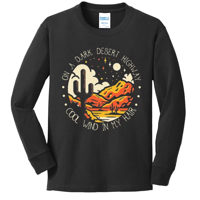 Funny On Dark Deserts Highway Classic Cool Wind In My Hair Kids Long Sleeve Shirt