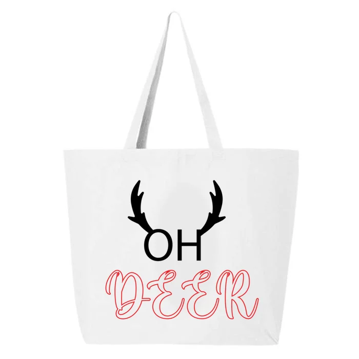 Funny Oh Deer With Christmas Reindeer Antlers Gift 25L Jumbo Tote