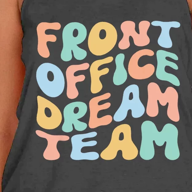 Front Office Dream Team School Secretary Squad Crew Elementa Women's Knotted Racerback Tank