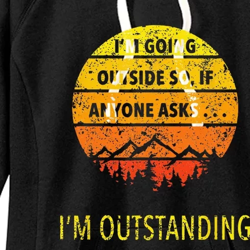 Funny Outdoor Dad Joke Pun Im Outstanding Women's Fleece Hoodie