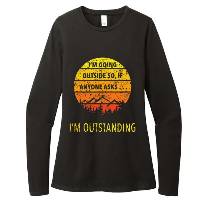 Funny Outdoor Dad Joke Pun Im Outstanding Womens CVC Long Sleeve Shirt