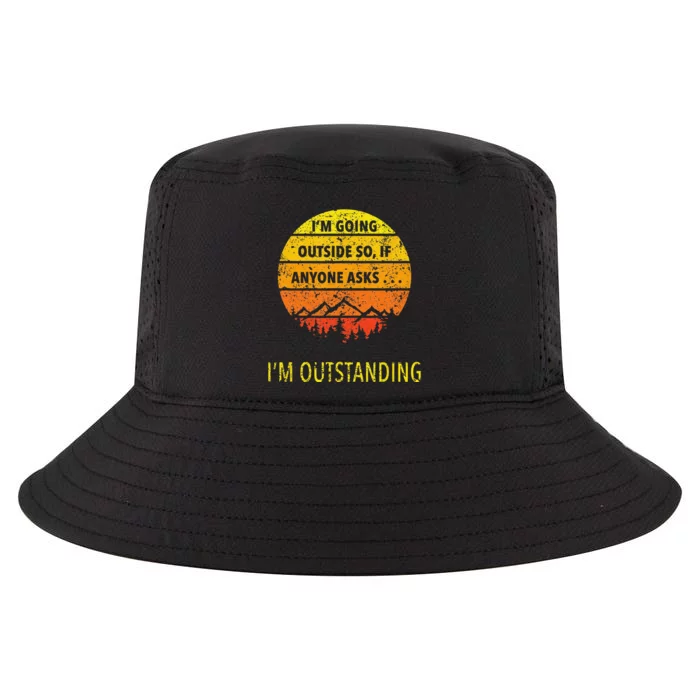 Funny Outdoor Dad Joke Pun I'm Outstanding Cool Comfort Performance Bucket Hat