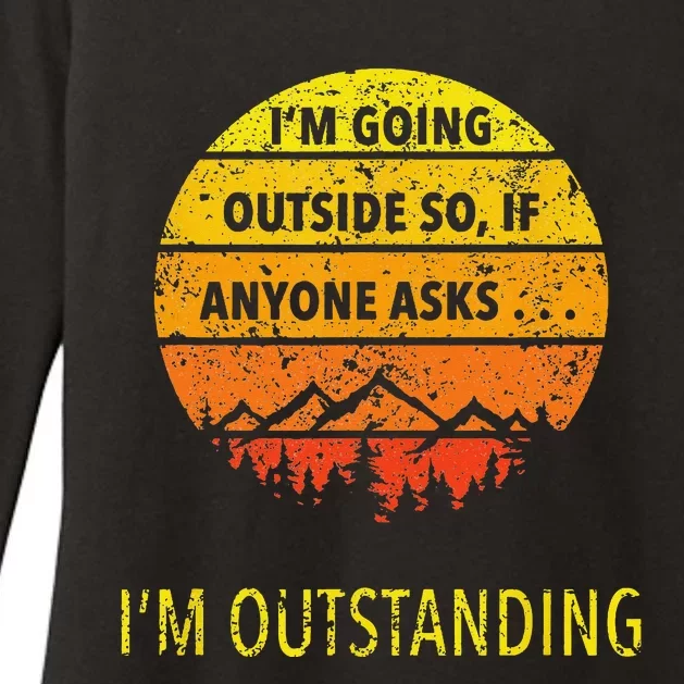 Funny Outdoor Dad Joke Pun I'm Outstanding Womens CVC Long Sleeve Shirt