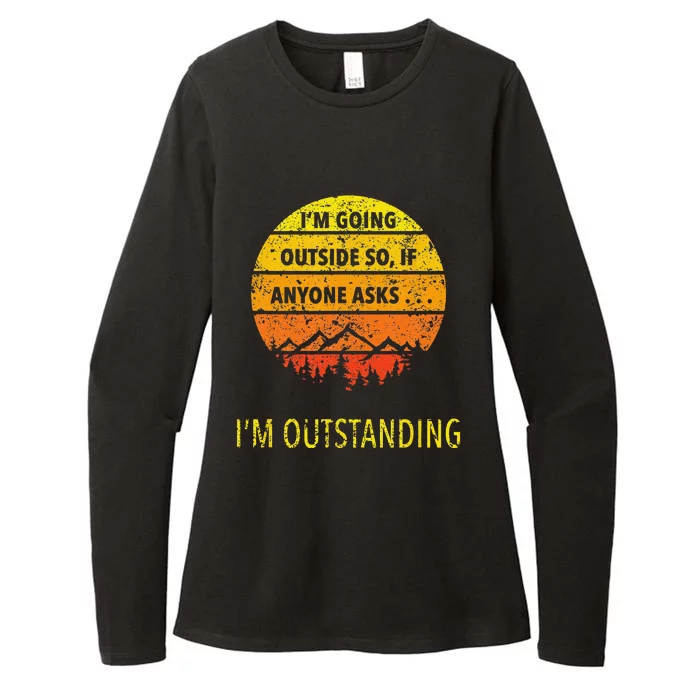 Funny Outdoor Dad Joke Pun I'm Outstanding Womens CVC Long Sleeve Shirt