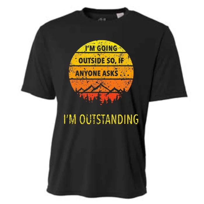 Funny Outdoor Dad Joke Pun I'm Outstanding Cooling Performance Crew T-Shirt