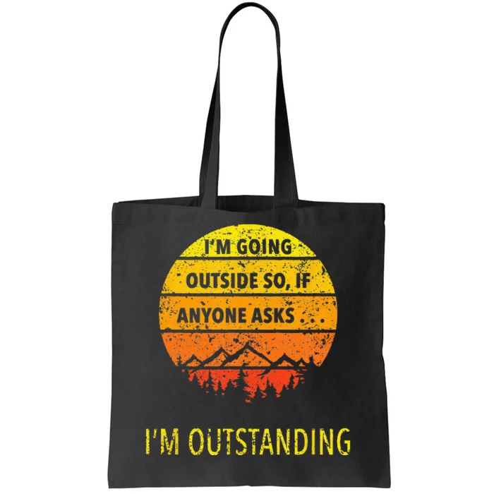 Funny Outdoor Dad Joke Pun I'm Outstanding Tote Bag