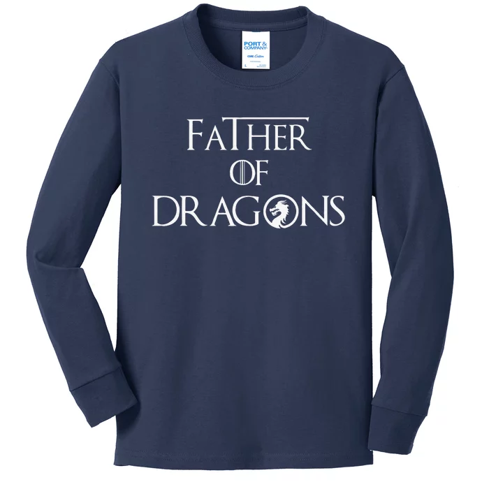 Father Of Dragons Fathers Day Best Gift For Dad Kids Long Sleeve Shirt