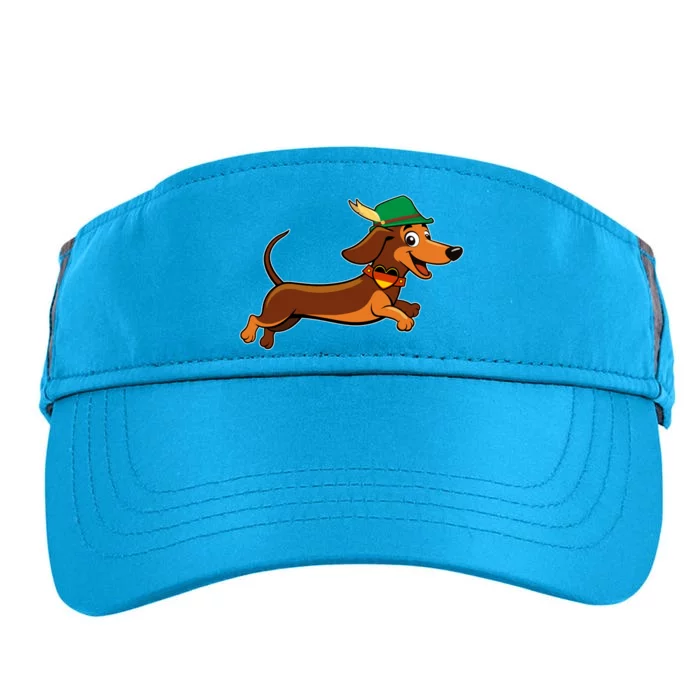 Funny Oktoberfest Dachshund Adult Drive Performance Visor