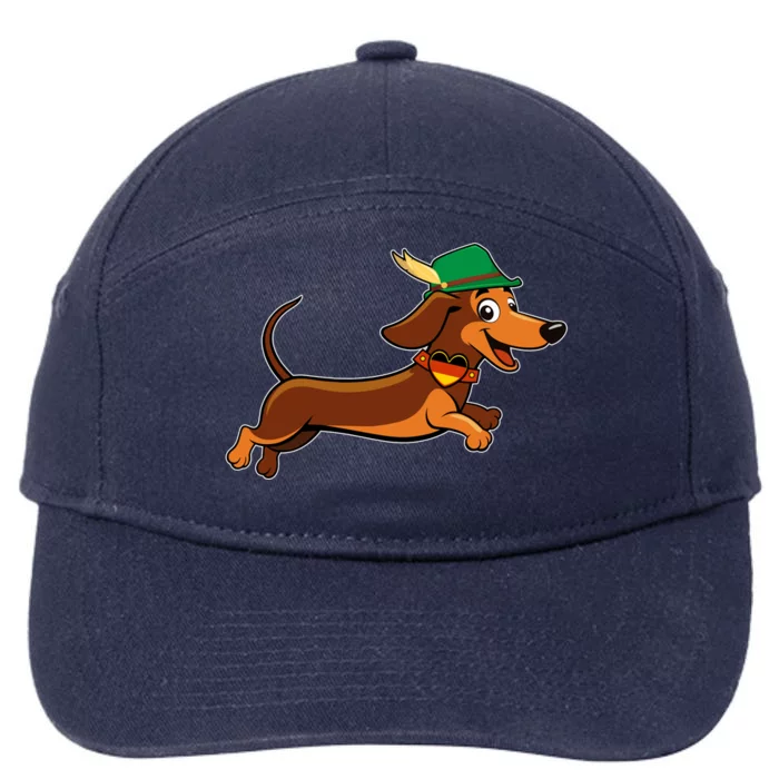 Funny Oktoberfest Dachshund 7-Panel Snapback Hat