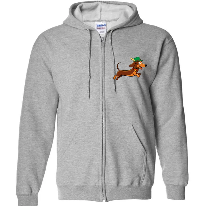 Funny Oktoberfest Dachshund Full Zip Hoodie