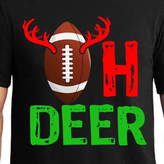 Football Oh Deer Gift Funny Christmas Reindeer Pajama Set