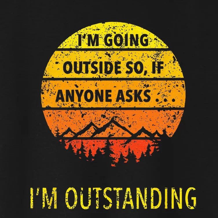 Funny Outdoor Dad Joke Pun Im Outstanding Women's Crop Top Tee