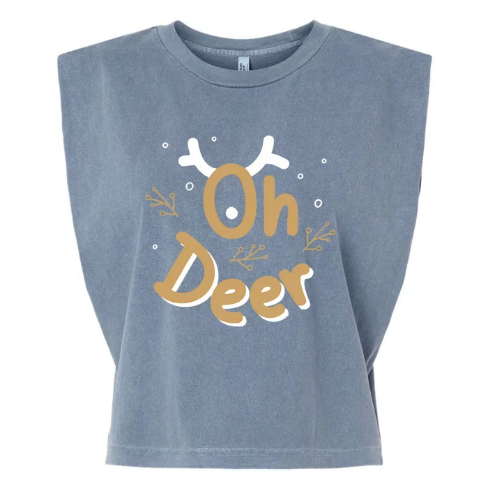 Funny Oh Deer Christmas Deer Xmas Vacation Gift Garment-Dyed Women's Muscle Tee