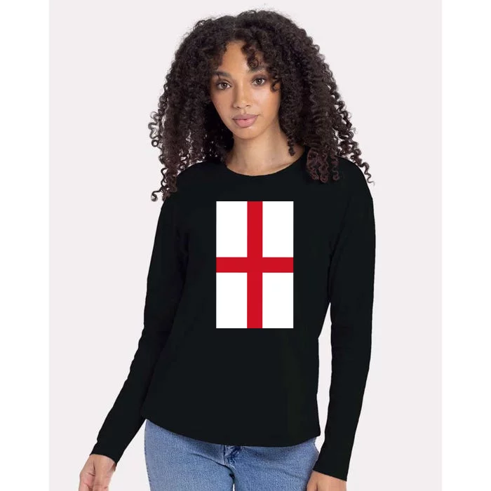 Flag Of England Womens Cotton Relaxed Long Sleeve T-Shirt