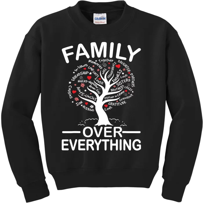 Family Over Everything Matching Family Reunion Party 2024 Kids Sweatshirt