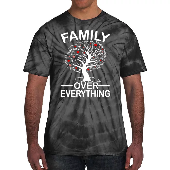 Family Over Everything Matching Family Reunion Party 2024 Tie-Dye T-Shirt