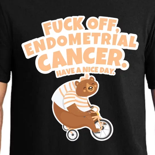 Fuck Off Endometrial Cancer Bear Gift Pajama Set