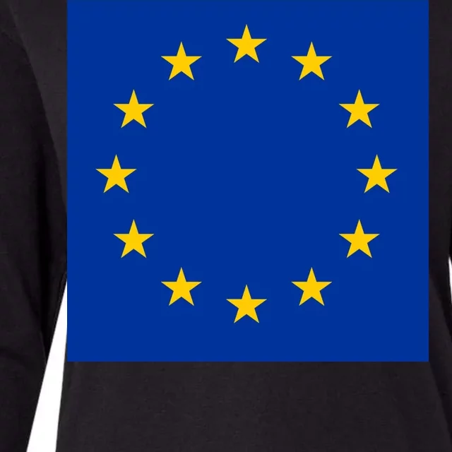 Flag Of Europe Womens Cotton Relaxed Long Sleeve T-Shirt