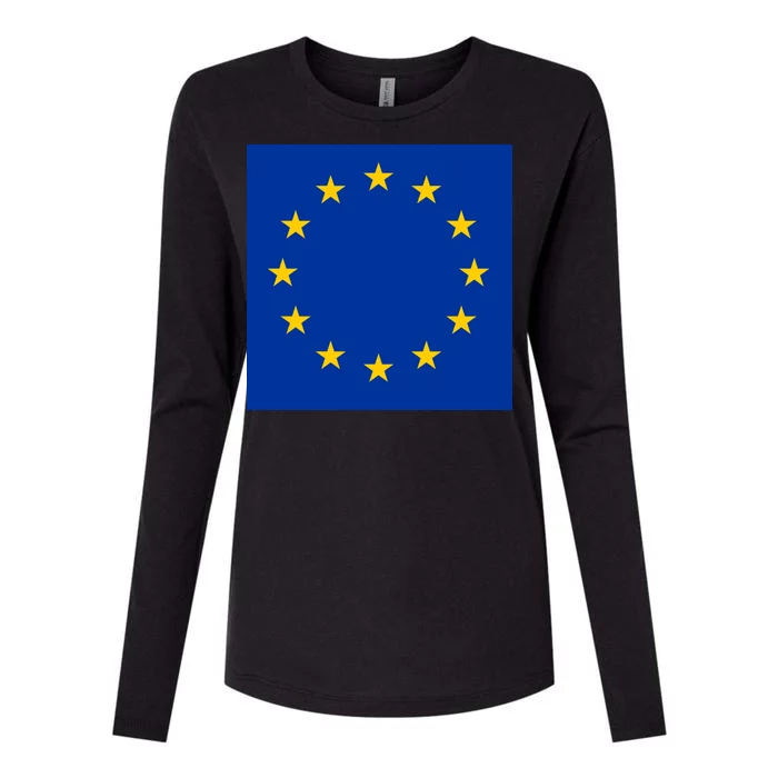 Flag Of Europe Womens Cotton Relaxed Long Sleeve T-Shirt