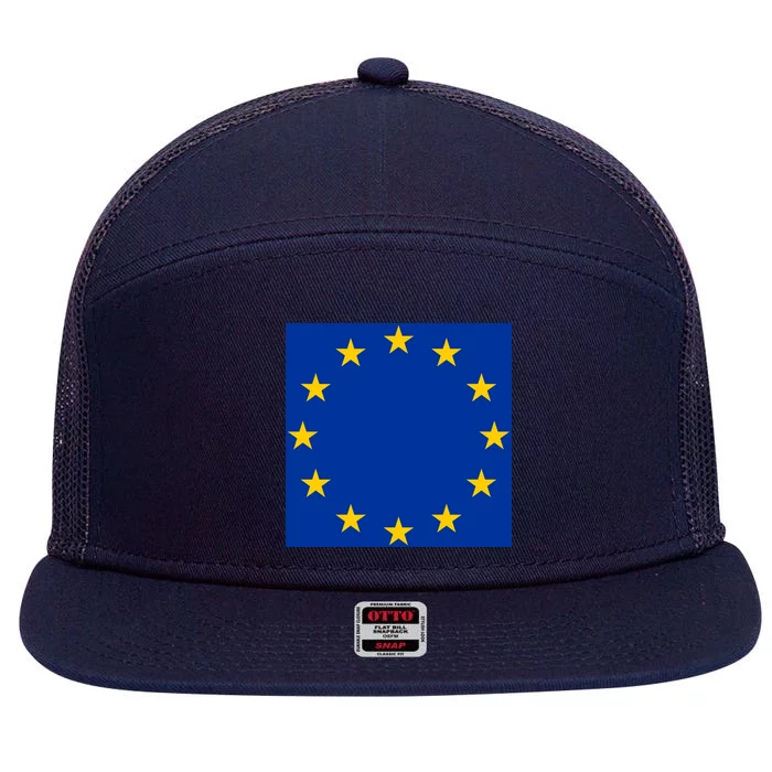 Flag Of Europe 7 Panel Mesh Trucker Snapback Hat