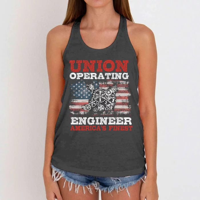 Funny Operating Engineers Gift Women's Knotted Racerback Tank