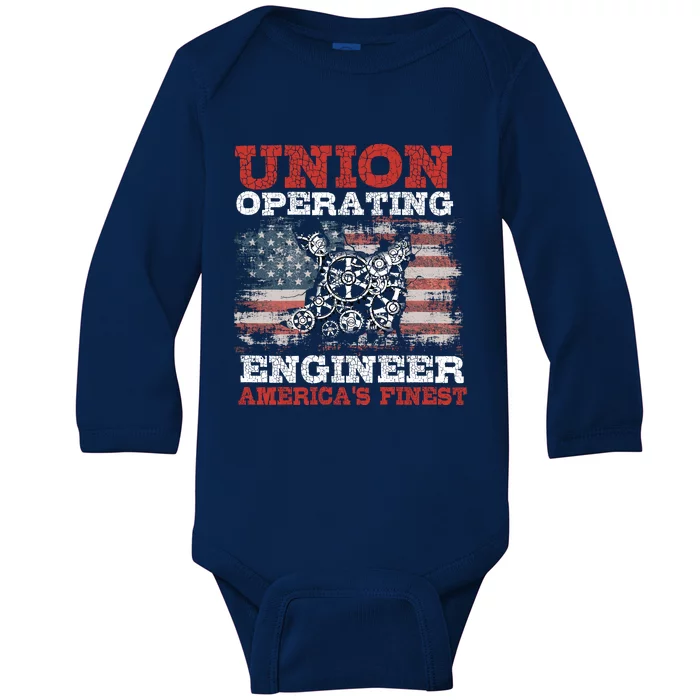 Funny Operating Engineers Gift Baby Long Sleeve Bodysuit