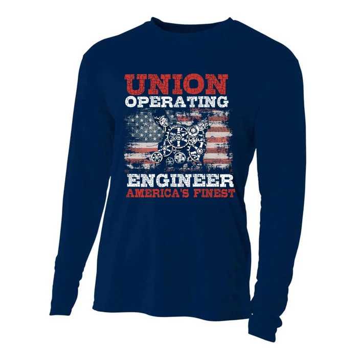 Funny Operating Engineers Gift Cooling Performance Long Sleeve Crew