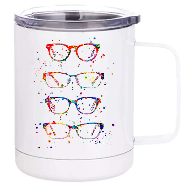 Funny Optometry Eyeglasses Optometrist Optician Doctor Gift Front & Back 12oz Stainless Steel Tumbler Cup