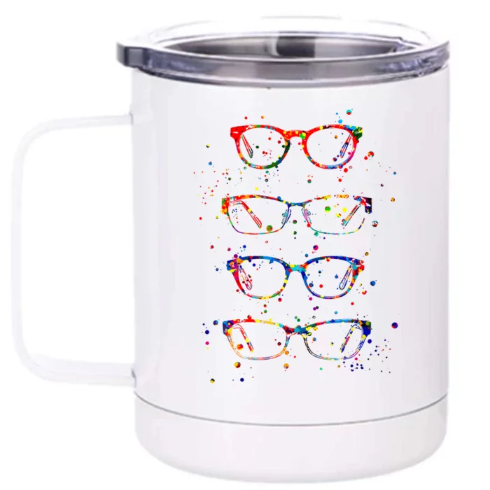 Funny Optometry Eyeglasses Optometrist Optician Doctor Gift Front & Back 12oz Stainless Steel Tumbler Cup