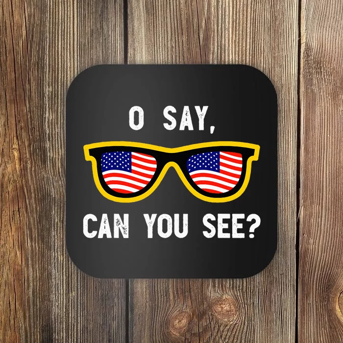 Funny Optician Eye Doctor 4th July Pun Fourth July Coaster