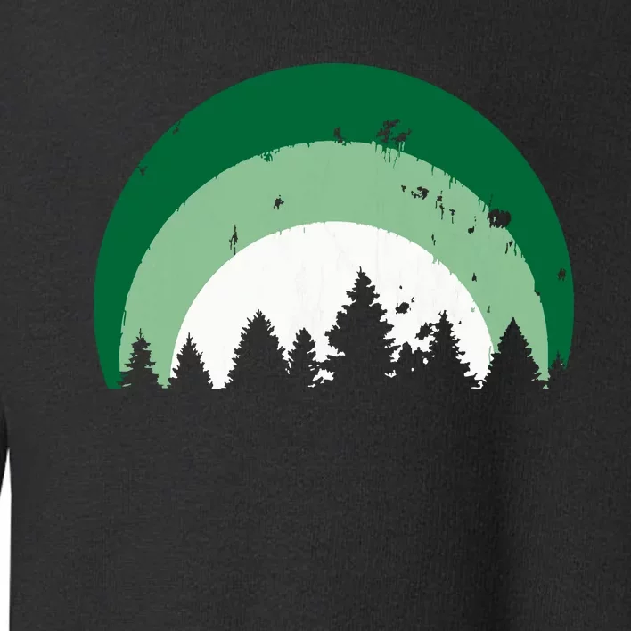 Forest Of Evergreen Tree Silhouette Distressed Trees Lover Toddler Sweatshirt