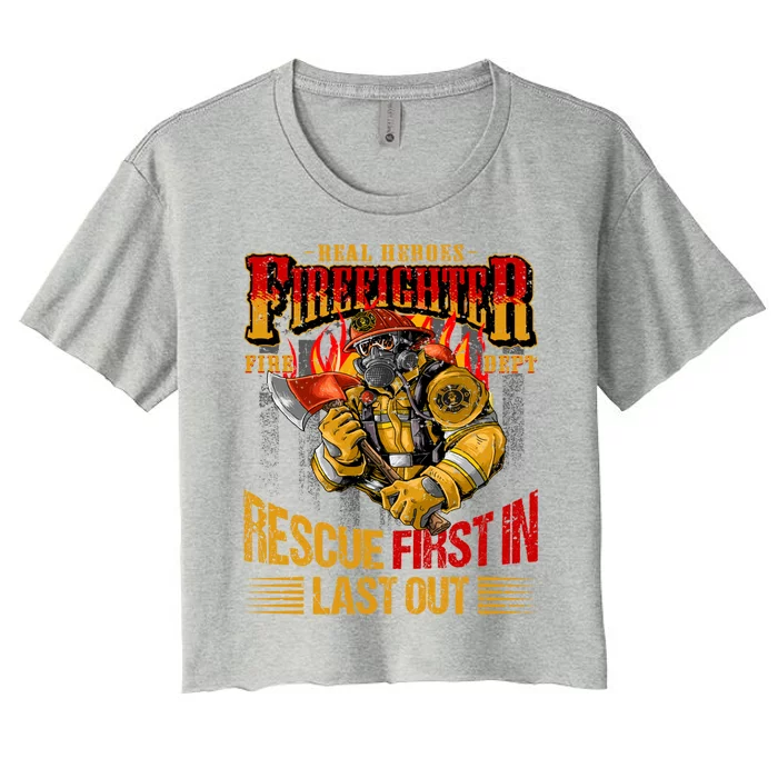 Firefighting Outfit For Fire Rescue Departt Fire Gift Women's Crop Top Tee