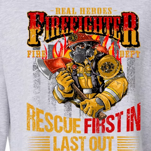 Firefighting Outfit For Fire Rescue Departt Fire Gift Cropped Pullover Crew