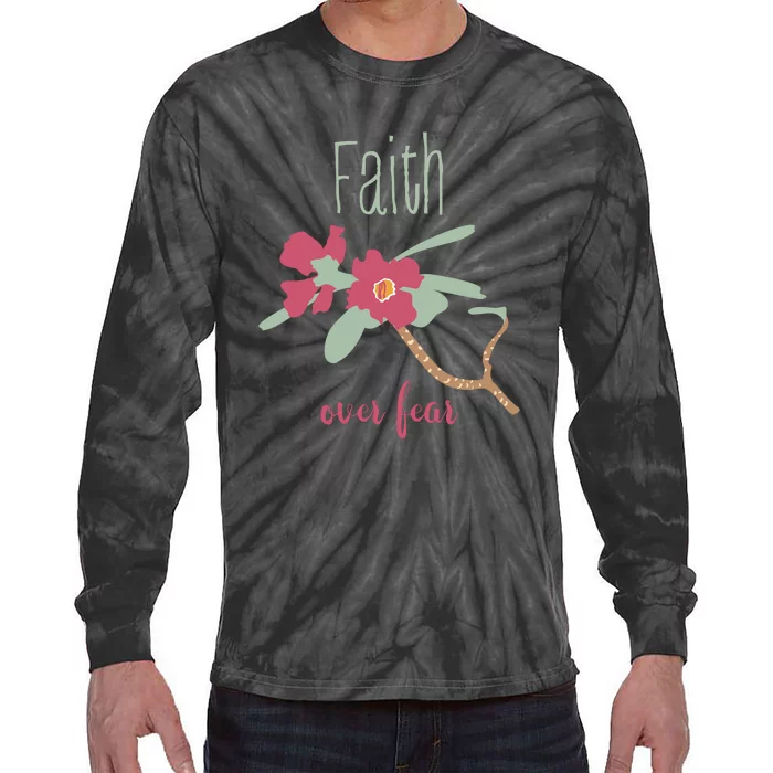 Faith Over Fear Christian Tie-Dye Long Sleeve Shirt