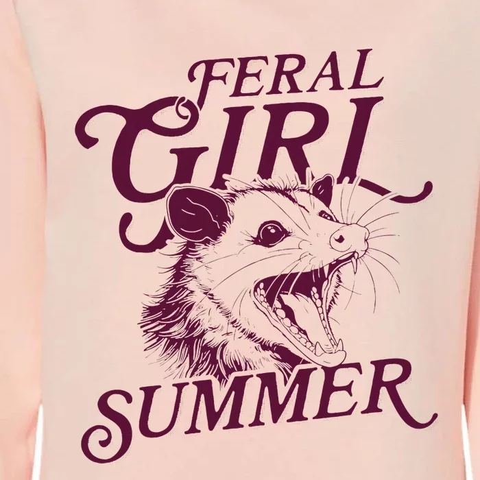 Funny Opossum Feral Girl Summer Womens California Wash Sweatshirt