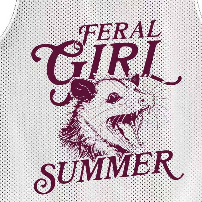 Funny Opossum Feral Girl Summer Mesh Reversible Basketball Jersey Tank